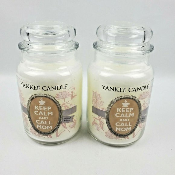 2X Yankee Candle Limited Edition Keep Calm & Call Mom TEA Made in USA RARE 22oz - Picture 1 of 4